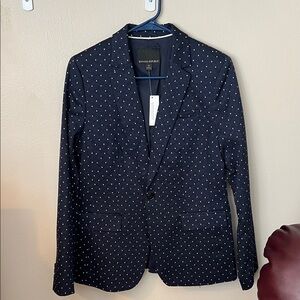 Banana Republic Navy and White Patterned Blazer